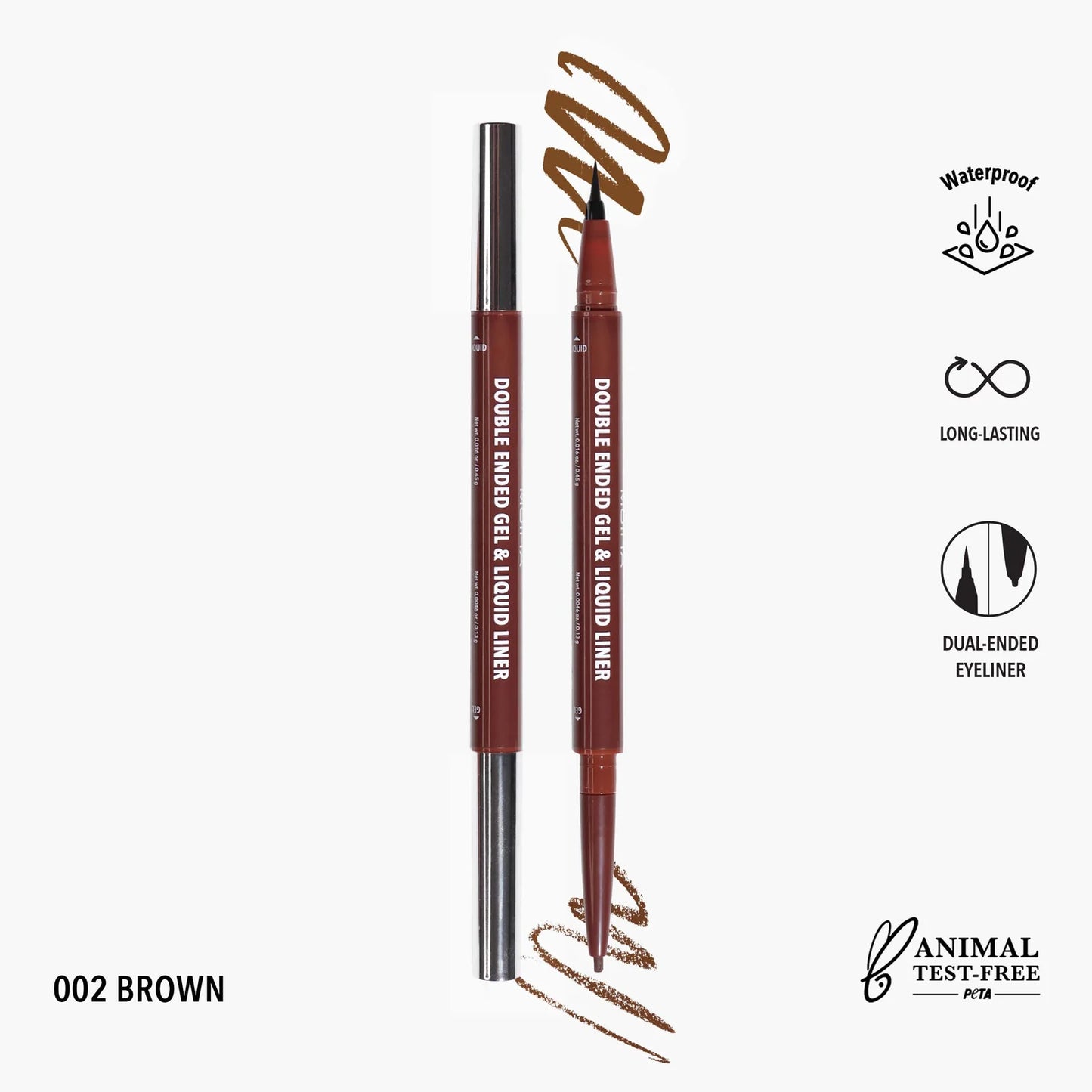 Double Ended Gel & Liquid Liner - 002 Brown