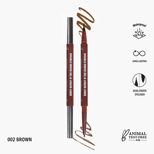 Double Ended Gel & Liquid Liner - 002 Brown